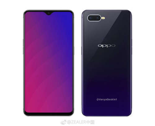 OPPO F9系列曝光 水滴美人尖設計