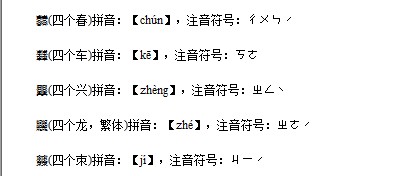 由四個(gè)相同的字組成的漢字有哪些