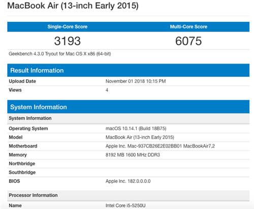 蘋果新品MacBook Air跑分多少 性能提升大嗎