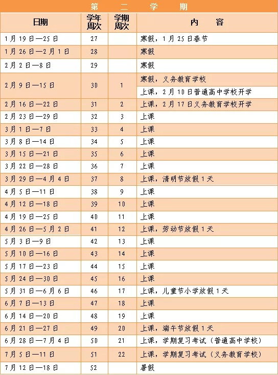 2019秋季深圳中小學(xué)校開學(xué)時(shí)間表