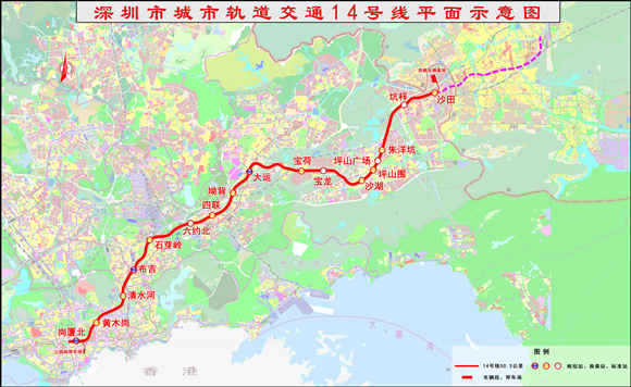 連接龍崗坪山的地鐵14號線預(yù)計2022年通車