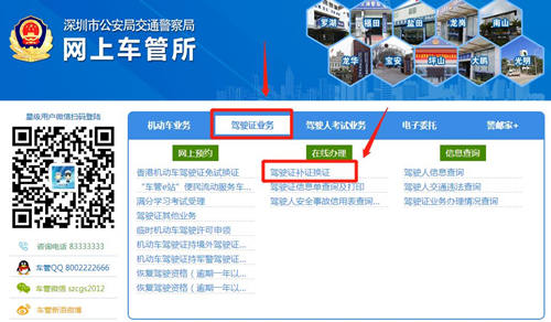 深圳網(wǎng)上申請(qǐng)辦理駕照換證流程