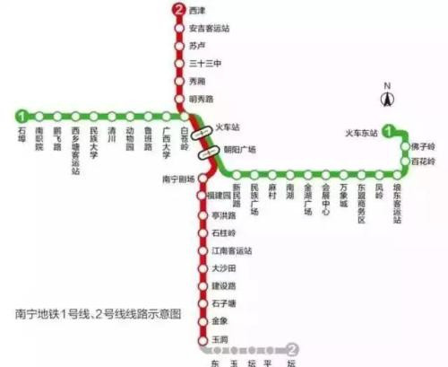 南寧地鐵2號線2019 南寧地鐵線路圖最新