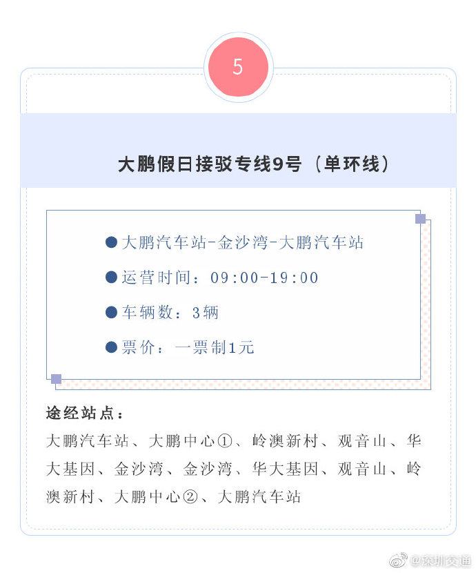 大鵬交通動(dòng)態(tài) 大鵬假日專線五一恢復(fù)運(yùn)營