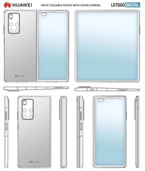 華為折疊 Mate X2折疊屏手機曝光 后置五攝