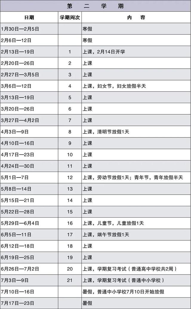 2021—2022學(xué)年深圳中小學(xué)校校歷出爐