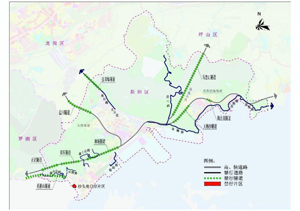 2022年鹽田區(qū)電動車禁行路段有哪些