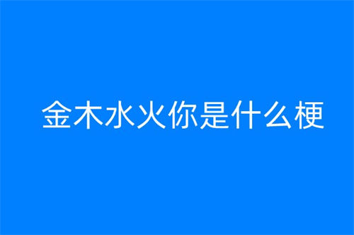 金木水火你是什么意思 金木水火你是什么梗