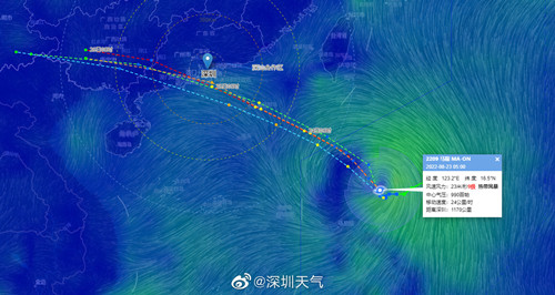 8月23日深圳市氣象臺(tái)發(fā)布臺(tái)風(fēng)白色預(yù)警