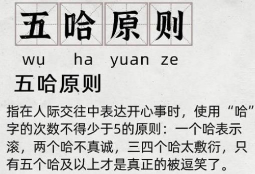 網(wǎng)絡(luò)用語(yǔ)五哈原則是什么梗