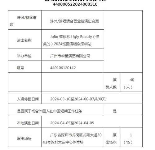 2024蔡依林深圳演唱會(huì)時(shí)間地址