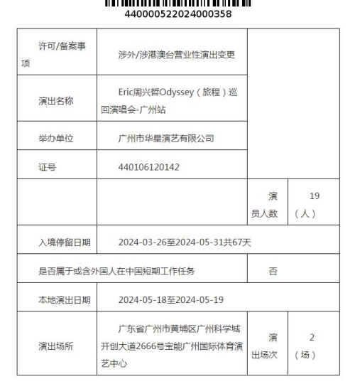 周興哲2024廣州演唱會時間地點