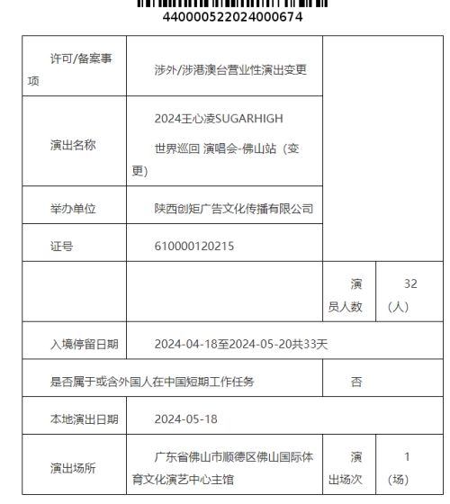 王心凌佛山演唱會時間地點2024